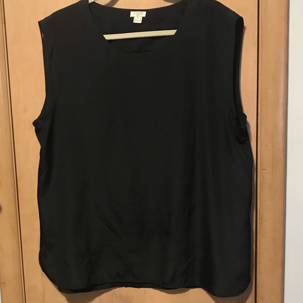 J. Crew Black Capsleeve Blouse, Sz XL